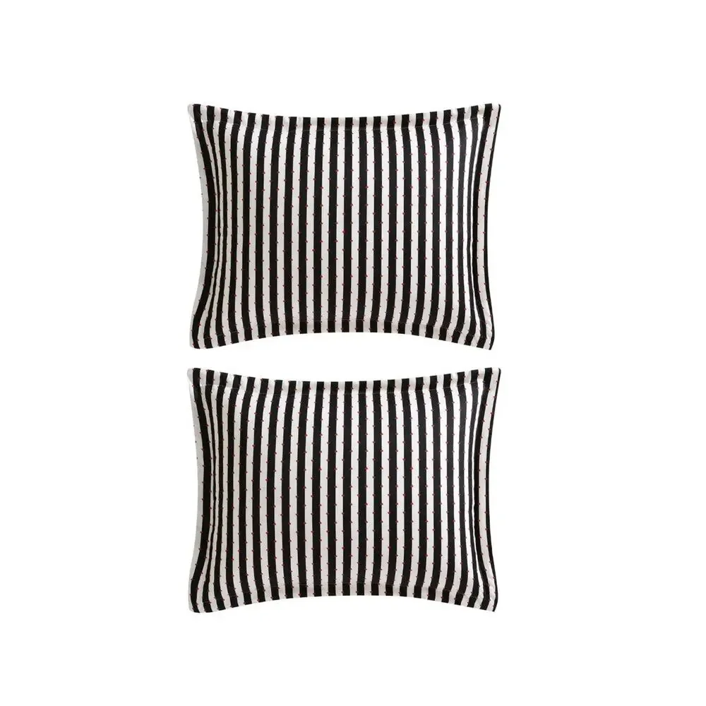 Betsey Johnson Full Queen Duvet Set~Wonderland Stripe~ Hearts Duvet/Sham Set NEW